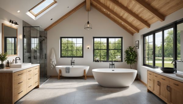 Une salle de bains sous les toits très design